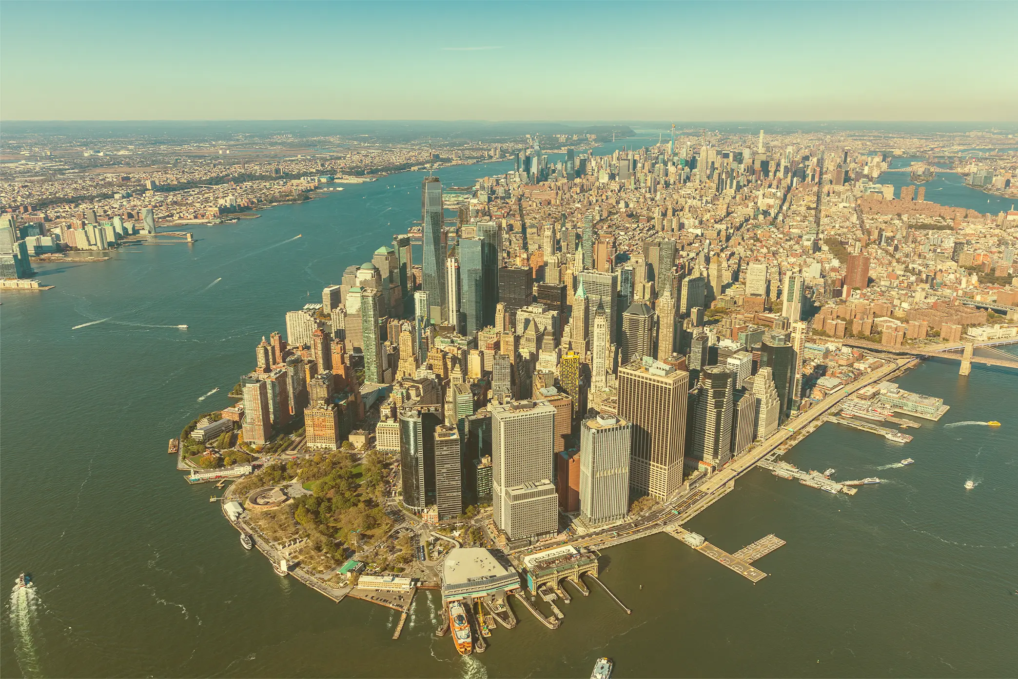 Manhattan, New York Luftansicht Aupair USA
